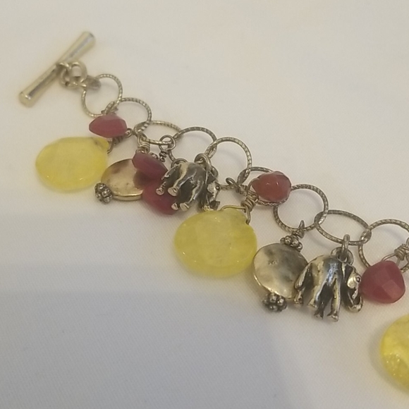 LUCKY BRAND Elephant Bracelet Yellow Red Siver - Picture 4 of 4